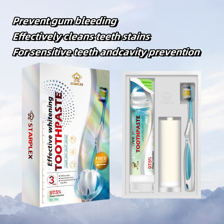 Starplex 100g*2 Anti-Inflammatory Toothpaste Set and Free Toothbrush*1  for Sensitive Teeth and Cavity Prevention