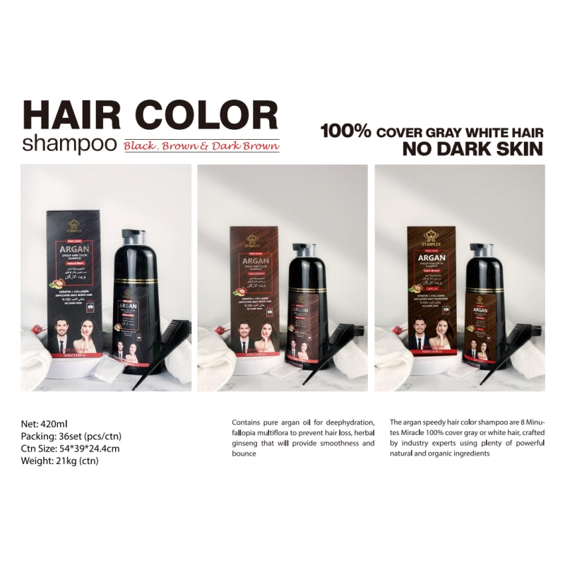 Argan Oil Black Hair Dye Shampoo